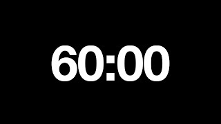 60 Minute Timer/计时器/Temporizador/Minuteur- countdown for study or work - black background