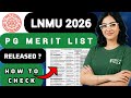 lnmu pg merit list 2026 | lalit narayan mithila university pg merit list 2026