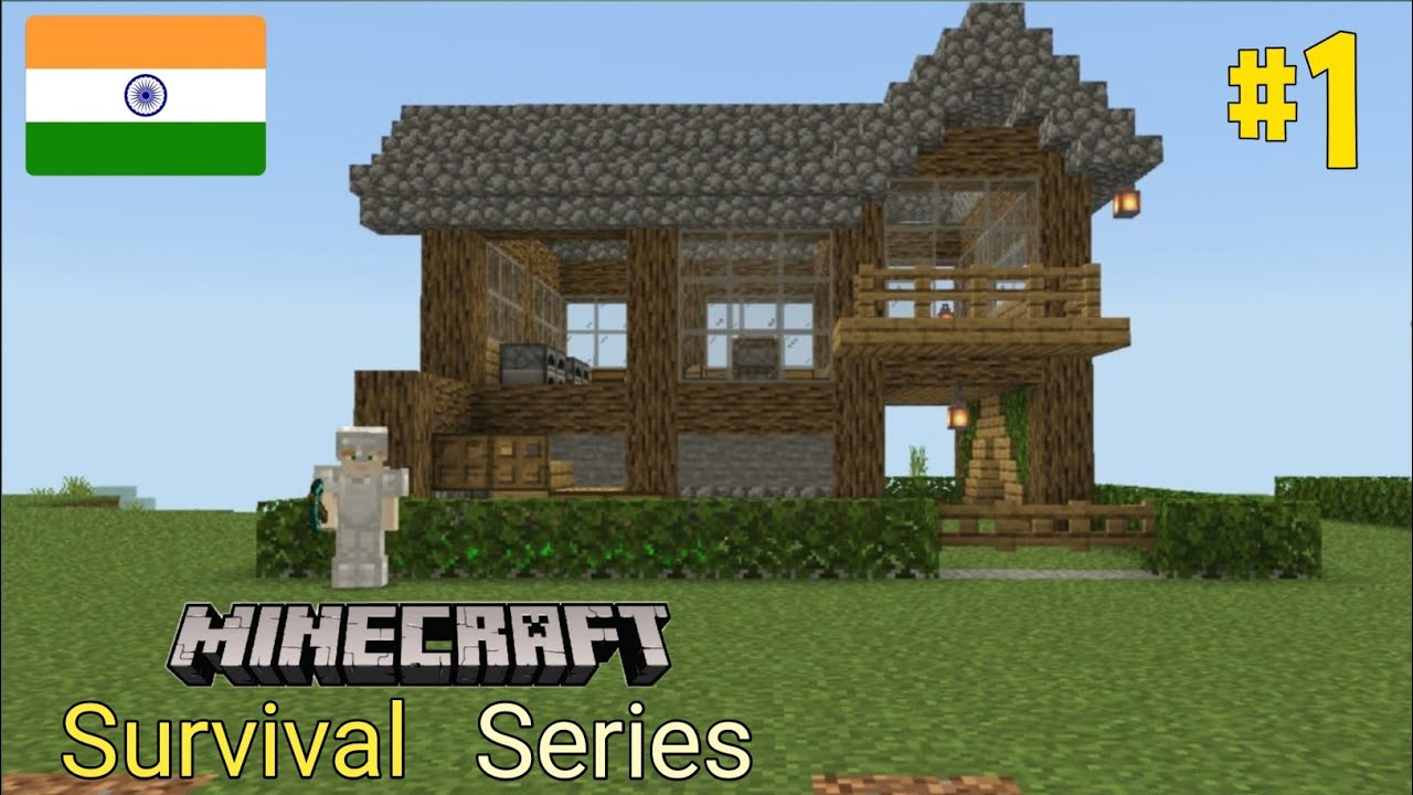 Minecraft Pe Survival series EP-1 in Hindi | I made survival house ...