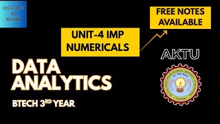 Data Analytics| Unit -4 | Important Numericals 🔥|