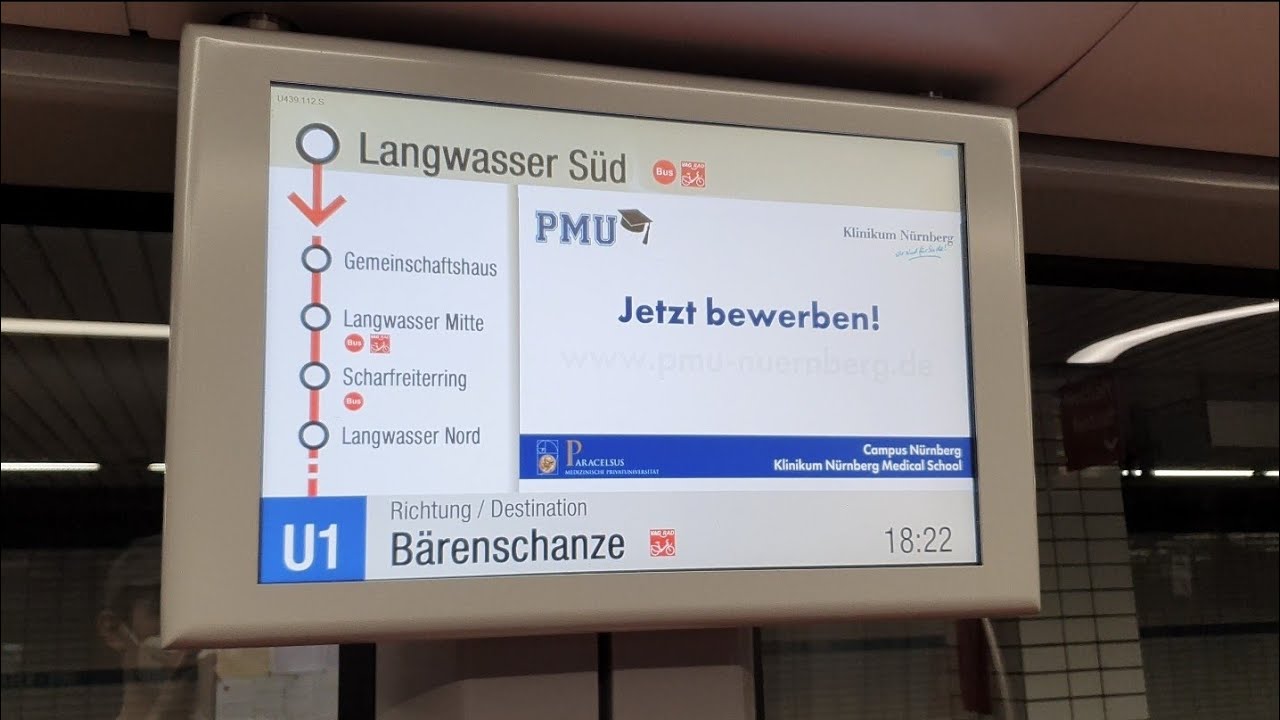 U-Bahn Nürnberg G1 Wagen 437 , von LANGWASSER SÜD bis BÄRENSCHANZE_4K