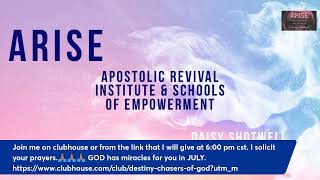 Join Prophet Daisy Shotwell Tonight @ 6:00 pm cst