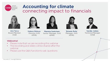 Accounting for climate: connecting impact to financials