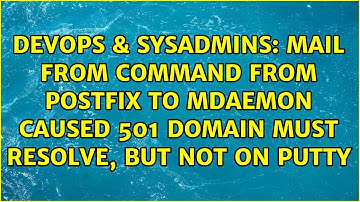 MAIL FROM command from postfix to mdaemon caused 501 Domain must resolve, but not on putty