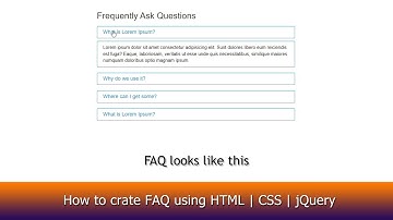 How to crate FAQ using Html, CSS, and jQuery