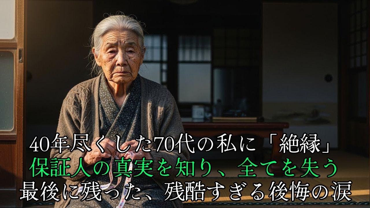 【涙腺崩壊】孫の誕生日に「もう来ないで」と絶縁された70代の私。静かに微笑み姿を消した翌日、保証人の真実を知り全てを失った息子夫婦の末路と私の決断。