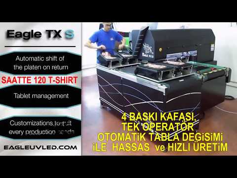 Dijital tişort baskı makinesi saatte 120 t-shirt EAGLE TX S4- DTG printer 120 prints/h