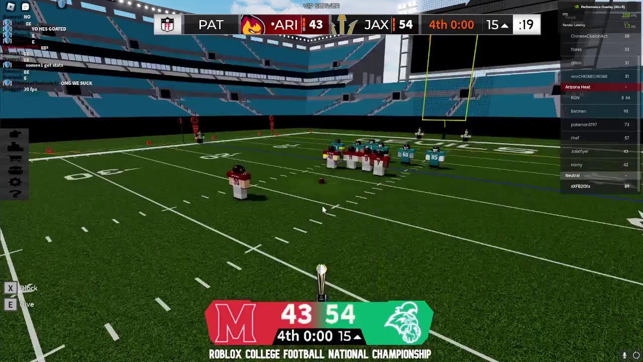 Roblox College Football National Championship S1 #5 Maryland VS #6 ...