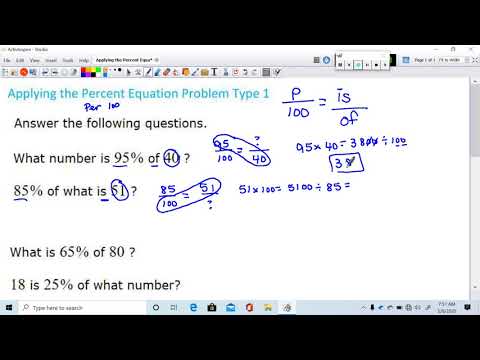 Applying the Percent Equation Problem Type 1