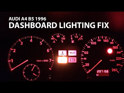 Audi A4 B5 1996 dashboard lighting fix [ panel bulb replacement ] Замена лампочек на панели приборов