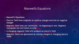 Lesson 7 - Lecture 1 - Electromagnetic Waves - OpenStax