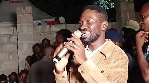 H.E PRESIDENT BOBI WINE ATHOME OF LATE HUMFREY ELDER BROTHER OF JOSE CHAMELEONE THEY MEET AGAIN