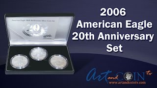 Set of 3: 2006 American Eagle 20th Ann. Silver Coin Set at Art and Coin TV