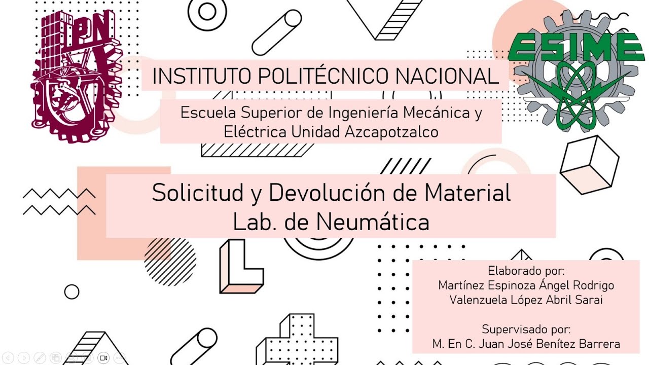 Solicitud y devolución de material para el laboratorio de Neumática 