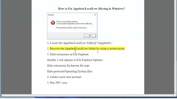 Fix Appdata/LocalLow Missing in Windows