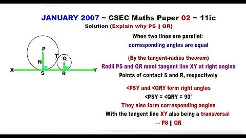 Paper2-CSEC-MATHS-394 ~ Circle Geometry & Parallel Lines, Corresponding Angles ~ January 2007-11ic