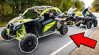 Can-am X3 TUG OF WAR! INSANE 4x4 BURN OUTS!