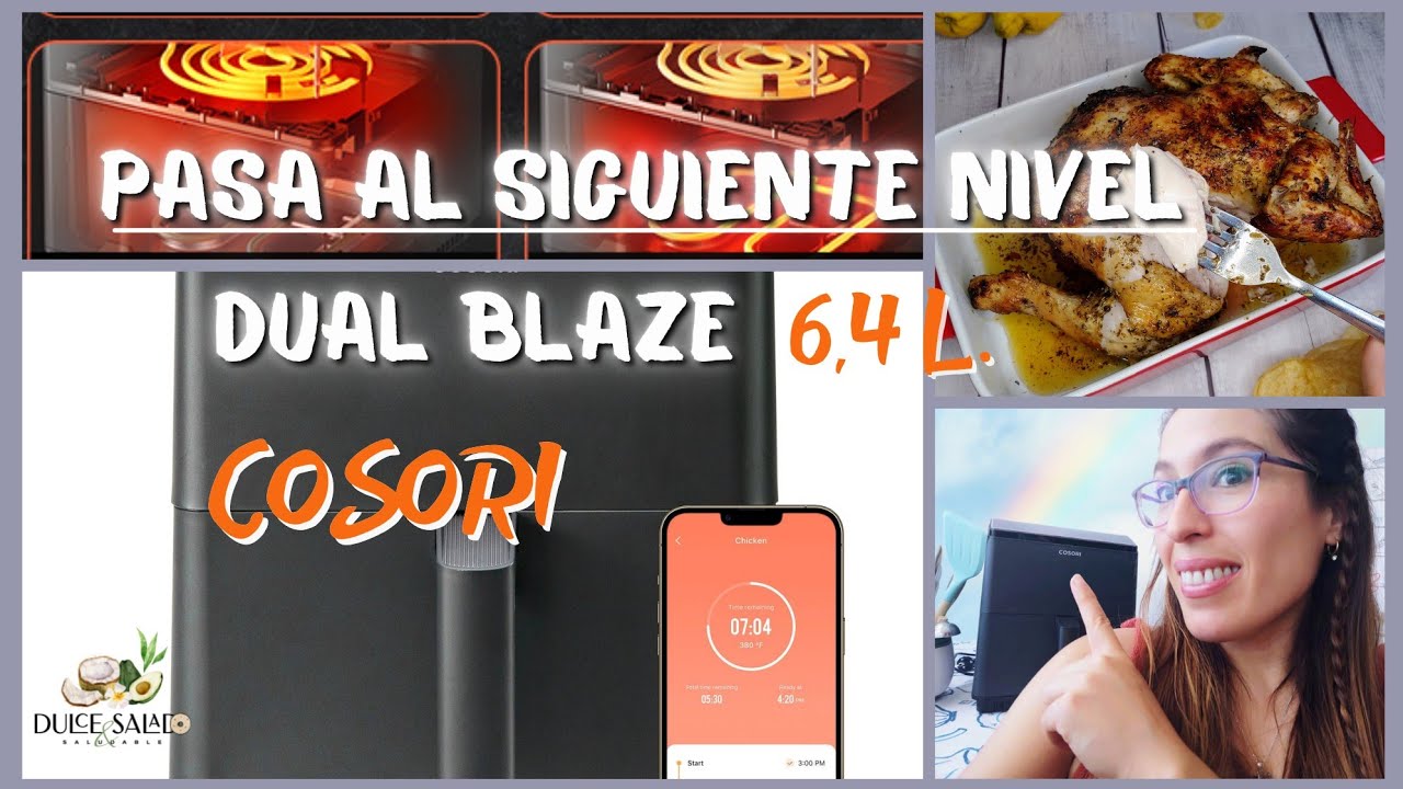 Cosori Dual Blaze Chef Edition Freidora de Aire 6.4L 1700W Gris