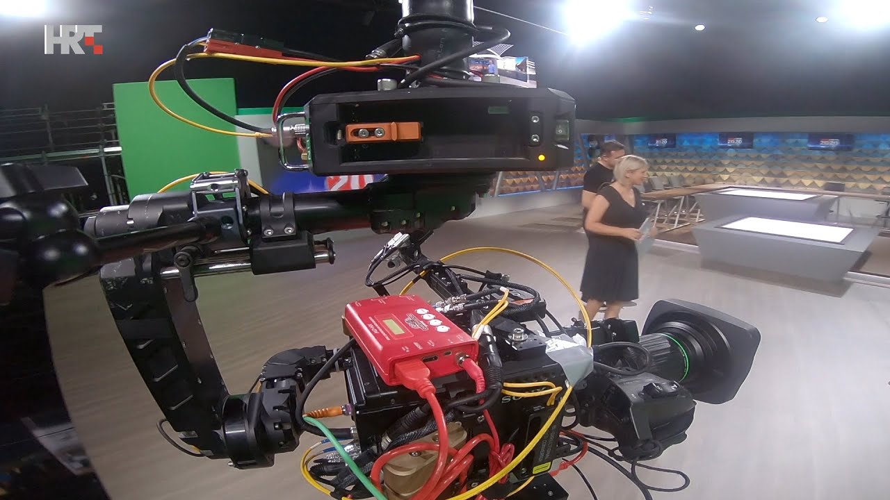 NEWTON stabilized remote head on Spidercam in AR studio Croatian