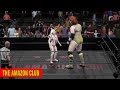 Female pro wrestling squash match - 7ft 4in tall giantess Maggie Mills vs small jobber Alice Brooks