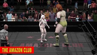 Female Pro Wrestling Squash Match - 7Ft 4In Tall Giantess Maggie Mills Vs Small Jobber Alice Brooks