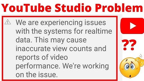 We are experiencing issues with the systems for real-time data Yt studio | Real time data problem