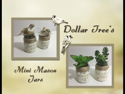Dollar Tree's Mini Mason Jars DIY - YouTube