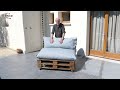 Fabriquer un fauteuil en palettes avec des coussins pour palettes - Tuto brico avec Robert