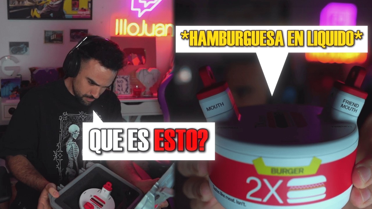 ILLOJUAN PRUEBA UNA HAMBURGUESA EN LIQUIDO (UNBOXING CAJA DE MARATHON)