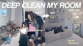 DEEP CLEANING MY MESSY ROOM *extreme* ( satisfying af!!)