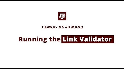 Running The Link Validator