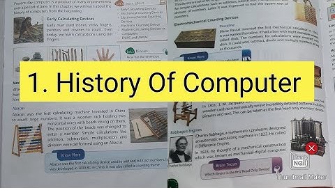 Computer || Class 4th || 1 . History Of Computer