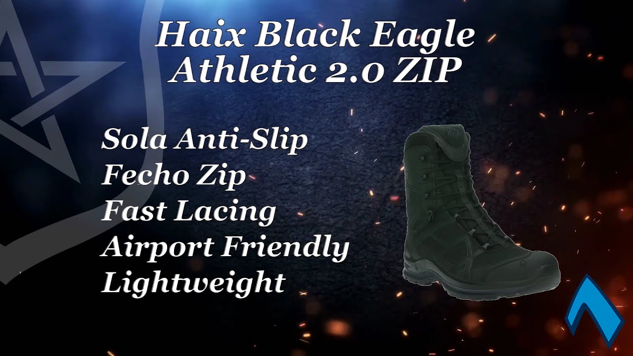 HAIX BLACK EAGLE ATHLETIC 2.0 T HIGH BLACK SIDE ZIPPER 