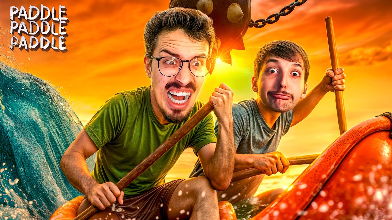 2 IDIOTAS TENTANDO REMAR ATÉ O FINAL - Paddle Paddle Paddle com Calango