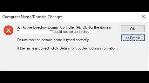 No se pudo contactar con un controlador de dominio de Active Directory (AD DC) para el dominio