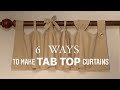 6 Style Variations to customize your TAB TOP window treatment. Loops, bows, ties, buttons, and more!