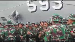 Yel-yel Yonif 312/kalahitam penugasan RI-Malaysia 2016