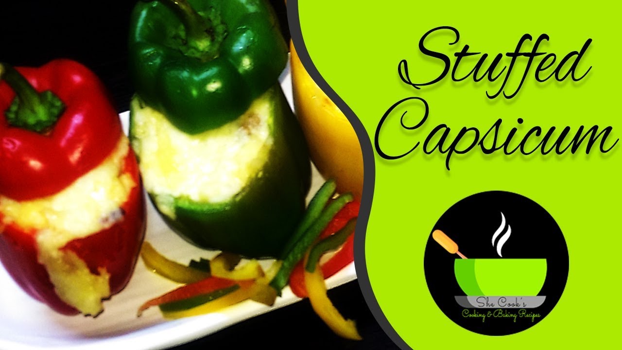 Stuffed Capsicum | Party Appetizer Recipe | Cottage Cheese Stuffed Bell Peppers | She Cooks