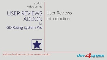 GD Rating System Pro Addon: User Reviews - Introduction