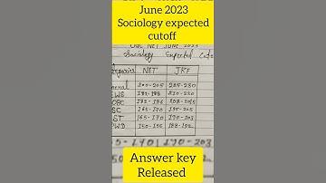 UGC NET June 2023//sociology expected cutoff 💥 // answer key based !!!!