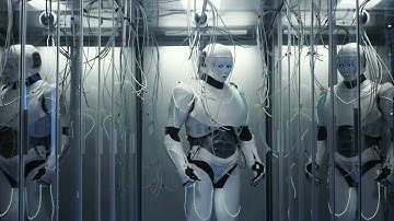 Robot Checking Data Cables Stock Video