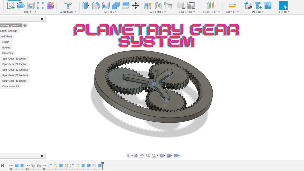 Easy Planetary Gear Design in Fusion 360 | Beginner Tutorial - YouTube