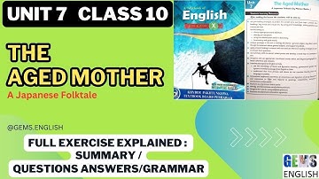 📚10th English: Unit 7 - EXERCISE  - THE AGED MOTHER | SLO Based | All KPK Boards