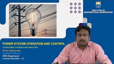 Economic Scheduling Analysis by Dr. Sk Abdul Pasha