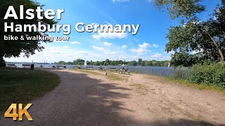 Around the Alster [4K Hamburg Germany] - bike and walking tour