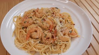 Shrimp Creamy Pasta Recipe
Shrimp Creamy Pasta
Here we go again, another shrimp dish. I just love shrimp any way I can get it, for me it does not matter.
When it comes to shrimp, pasta, and cream sauce, count me it. This combination just works out perfectly and you really can not go wrong.
Let me know how yours turned out.
Ingredients
1/2 pkg. - Spaghetti or any pasta
1 lb. - Med. shrimp, deveined (precooked) tails on or removed.
1 -2 tbsp. - Olive oil
1/2 med. - Red onion, finely chopped
2 tbsp. - Butter, unsalted
1- 2 clove - Garlic, minced
1/2 cup - White wine or beer
3/4 cup - Heavy cream
1/2 cup - Parmesan cheese shredded + garnish
1 tbsp. - Tomato paste
1 tbsp. - Parsley, chopped
Salt and pepper to taste
Options - Hot pepper flakes, chili powder,
Notes:
- In the video, I am using frozen shrimp (thawed), so I was heating it up and removing part of the moisture that was brought in by the freezing. But you can add the shrimp to the last stage before adding the pasta for about 3 minutes of cooking if you want.
- As for fresh shrimp, please cook them at the first stage of cooking.
- In any case, do not overcook the shrimp, for it will become chewy and gummy.
- I did not remove the tails because they are full of flavor. When you bite down on the meaty side just at the tail line, the juices inside come out. Thus giving you a great experience. But, you can remove them if you like. Thanks for your comment Shrimp Creamy Pasta Recipe