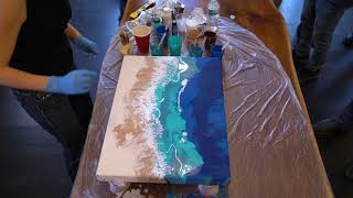 Fluid art- Aerial View of the Beach (Timeless Waves- SOLD)