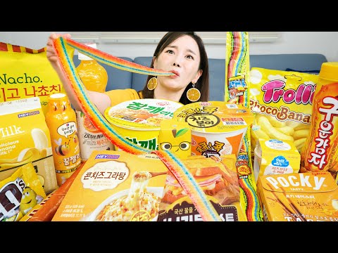 [Mukbang ASMR] Korean Convenience Store Food 💛 Ramen CornCheese HoneyJelly Dessert Eating Ssoyoung