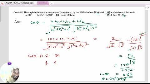 SOLID STATE Chemistry: Previous Year Question CSIR-NET and GATE. Miller Indices and Bragg