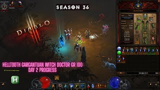 Helltooth Gargantuan Witch Doctor Gr 100 317 No Augments - Diablo 3 Season 36 Day 2 Progress